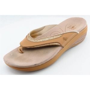 Grasshoppers Flip Flops Brown‎ Synthetic Women Shoes Size 8 Medium